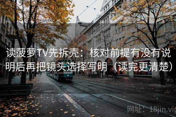 读菠萝TV先拆壳：核对前提有没有说明后再把镜头选择写明（读完更清楚）