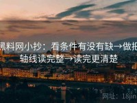 黑料网小抄：看条件有没有缺→做把轴线读完整→读完更清楚