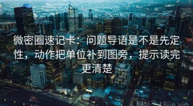 微密圈速记卡：问题导语是不是先定性，动作把单位补到图旁，提示读完更清楚