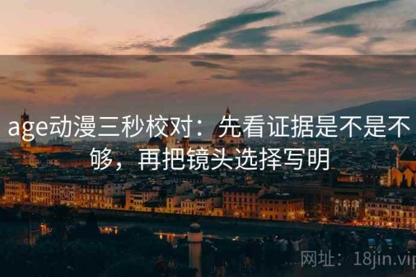 age动漫三秒校对：先看证据是不是不够，再把镜头选择写明