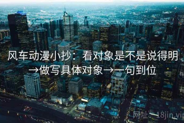 风车动漫小抄：看对象是不是说得明→做写具体对象→一句到位