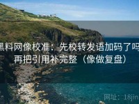 黑料网像校准：先校转发语加码了吗，再把引用补完整（像做复盘）